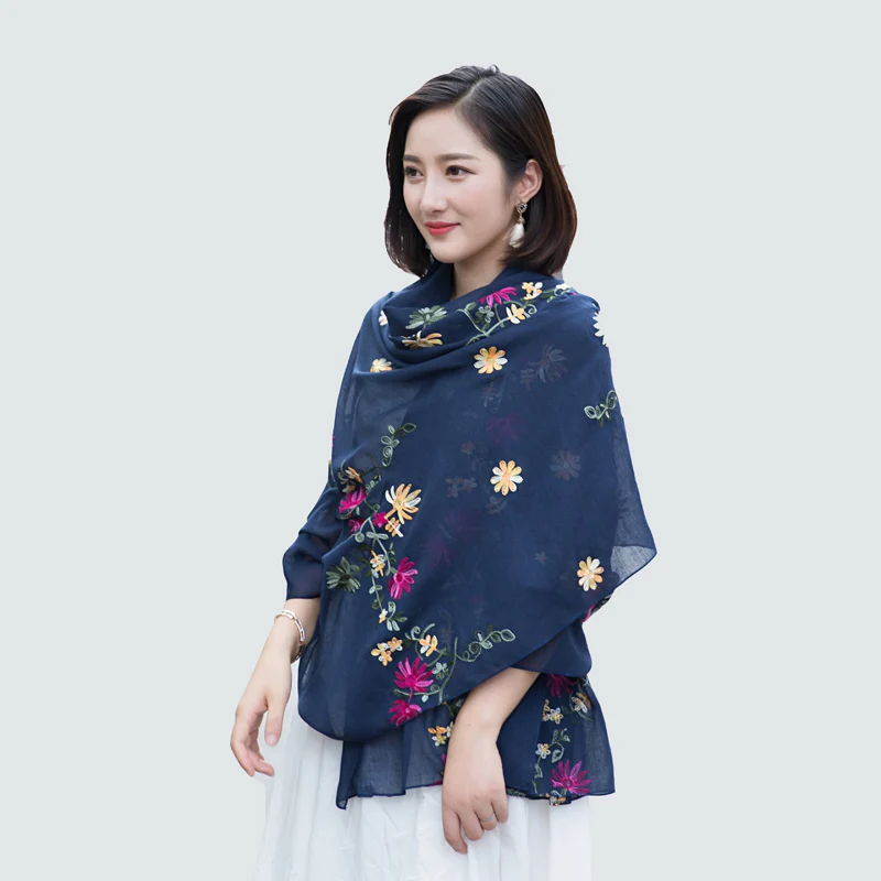 Женский шарф в стиле пасторального искусства LaMaxPa новый модный с цветочной