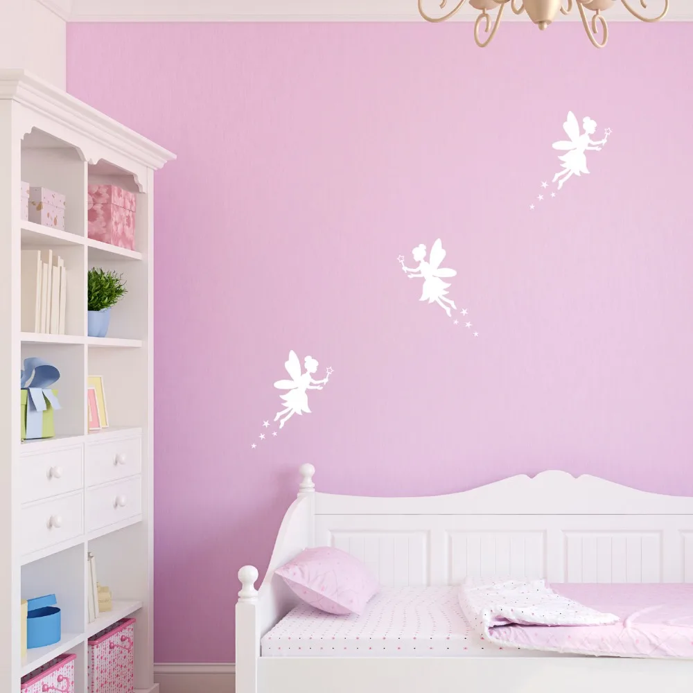 Набор феи и звезд настенные виниловые наклейки сердечки для маленьких девочек