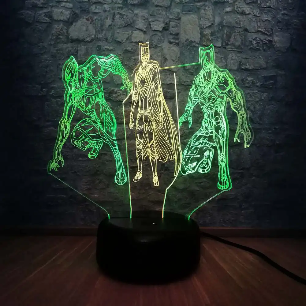 marvel2 Marvel фигура Мстителей 3D смешанный цвет luminaria USB зарядка Настольная лампа Подростковая спальня декоративный ночник мальчик Рождественский подарок - Испускаемый цвет: marvel2
