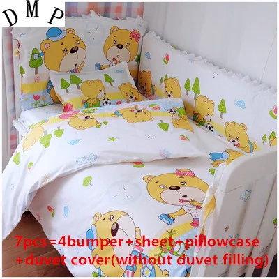 

Promotion! 6/7PCS Baby bedding sets cot Bed linen for children bumpers sheet Unisex , 120*60/120*70cm