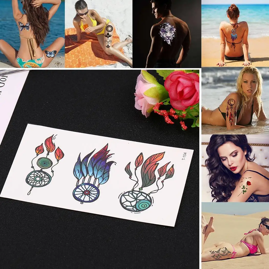 Body Temporary toxic Stickers Unisex Dream Sheet and Waterproof Catcher Butterfly Sticker Safe non Adult Tattoo Flower | Красота и