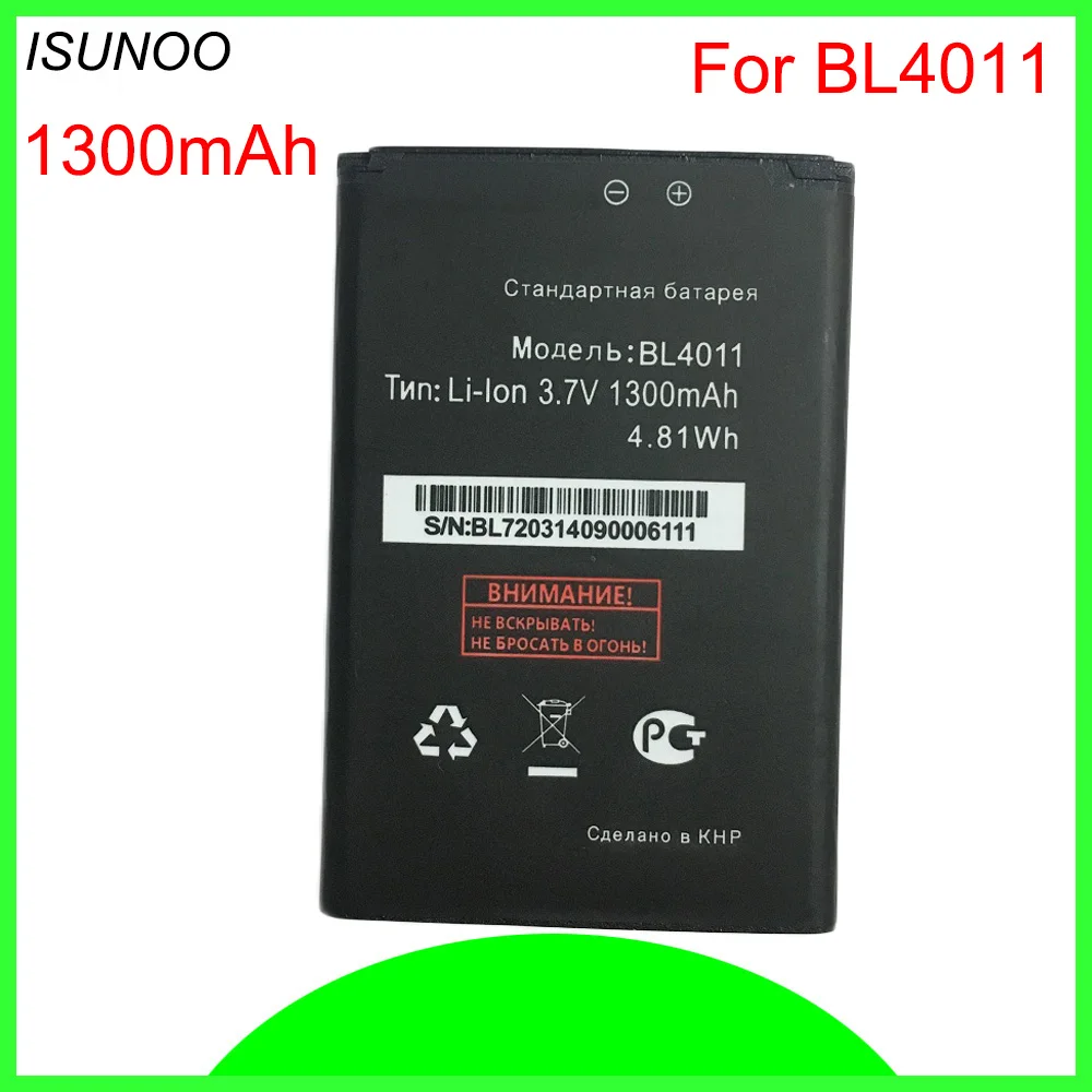 ISUNOO 5 шт./лот 1300 мАч BL4011 BL 4011 литий-ионный аккумулятор для fly IQ235 IQ 235 батарея