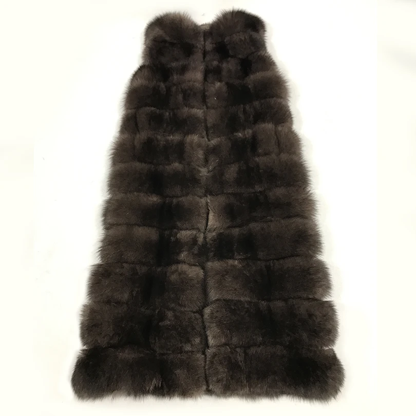 Женский Теплый жилет из лисьего меха зимнее толстое натуральное пальто