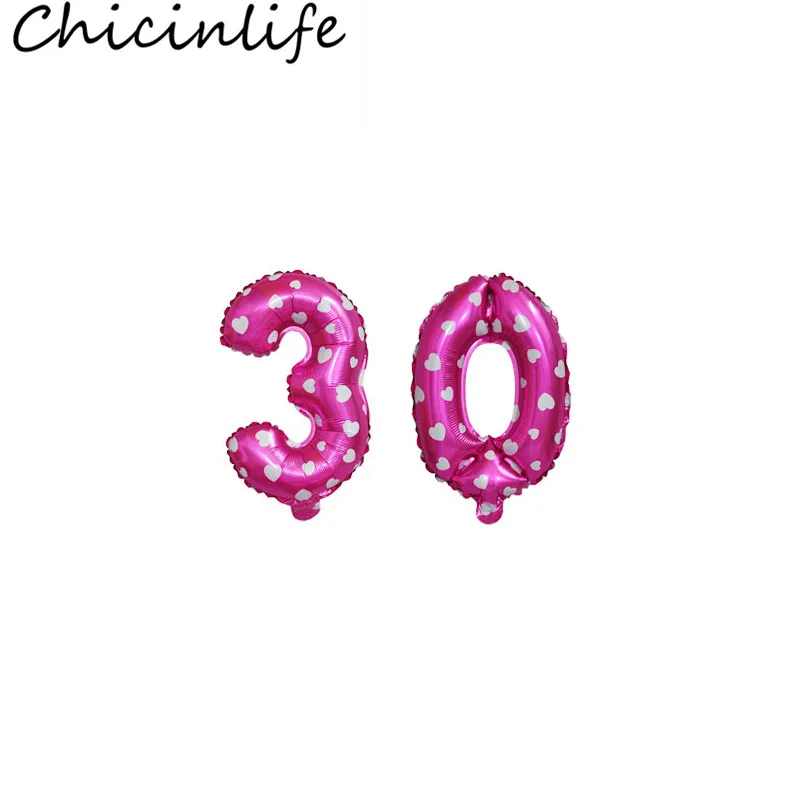 pink30 Chicinlife 2 шт 16 дюймов 30/40/50/60 Фольга воздушные шары с днем рождения воздушные шары для взрослых вечерние Юбилей украшения свадебные принадлежности - Цвет: pink30
