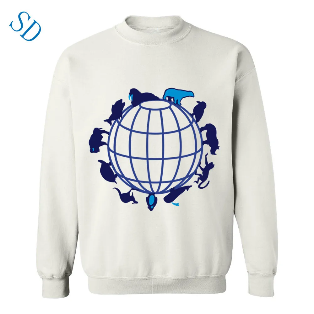 Интернет-Земля животные Пингвин козьей Для мужчин Толстовки 100% хлопок Мода зима