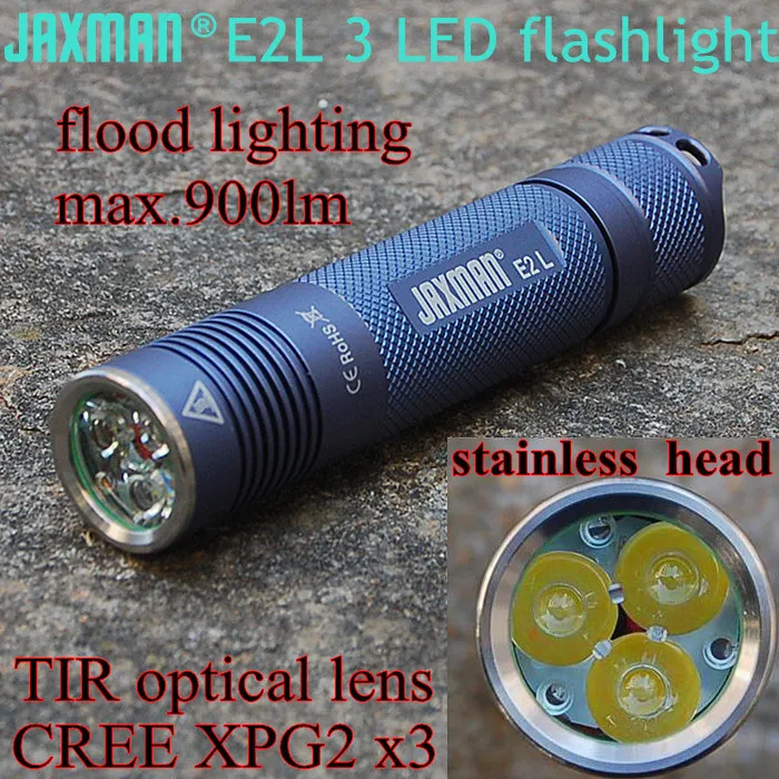 JAXMAN E2L 3LED TIR объектив фонарик 18650 фонарик CREE XPG2 Кемпинг Велоспорт на открытом воздухе