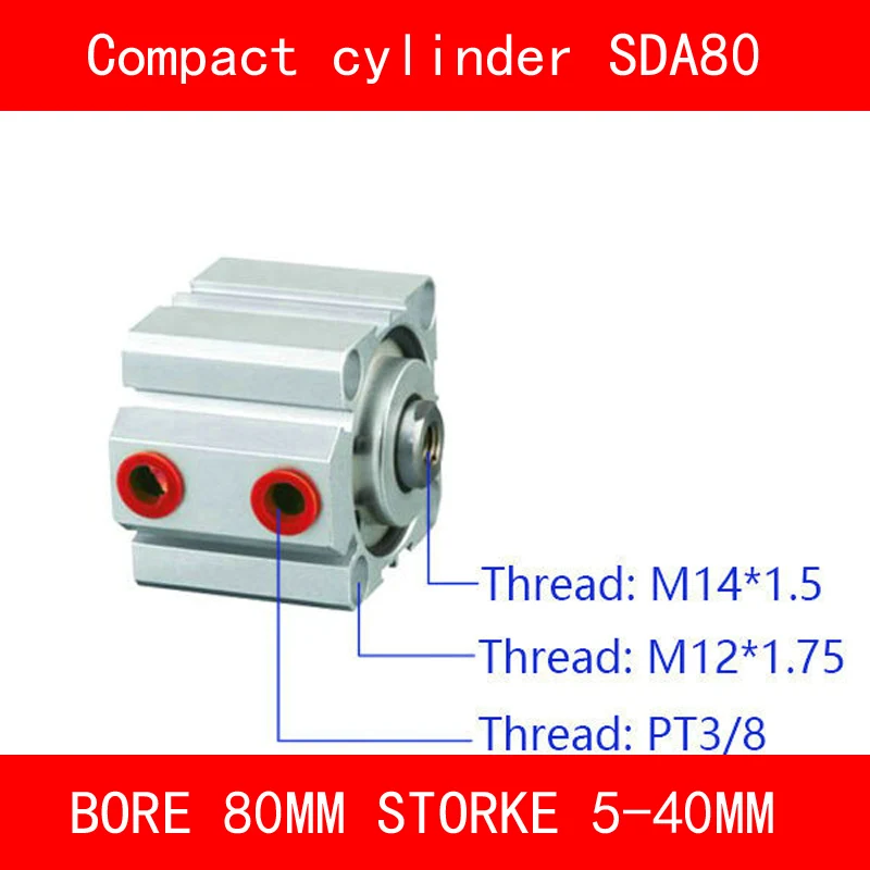 

CE ISO SDA20 Cylinder Magnet SDA Series Bore 20mm Stroke 5-50mm Compact Air Cylinders Dual Action Air Pneumatic Cylinder