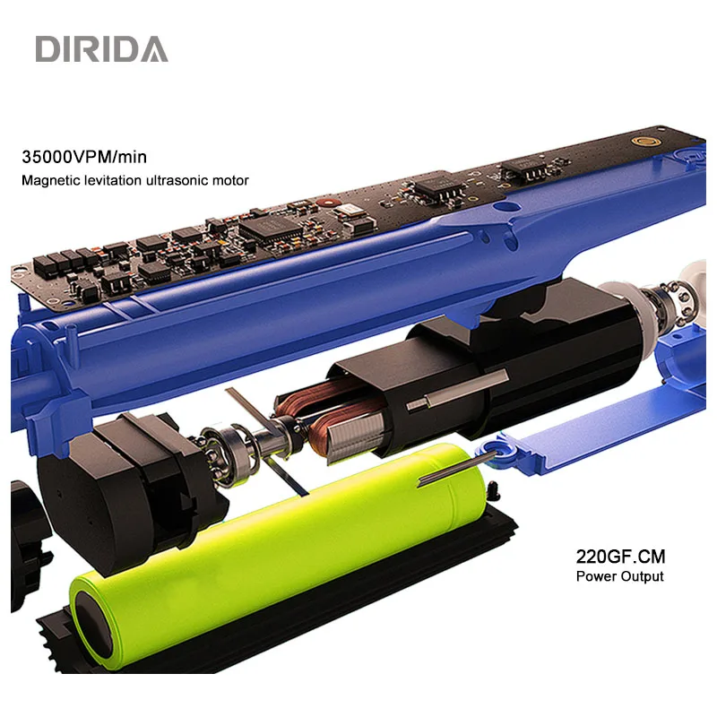 Электрическая зубная щетка DIRIDA S2003 черного и белого цвета перезаряжаемая