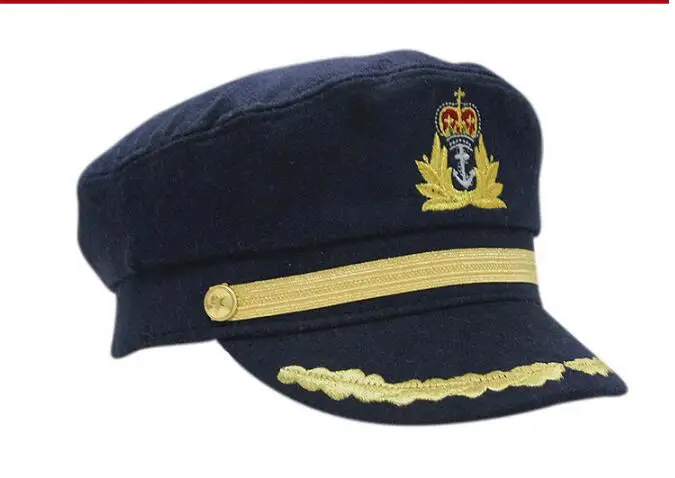 2021 Women Cotton Sailor Captain Hat Uniforms Costume Party Cosplay Stage Perform Flat Navy baseball cap for Adult and Children
