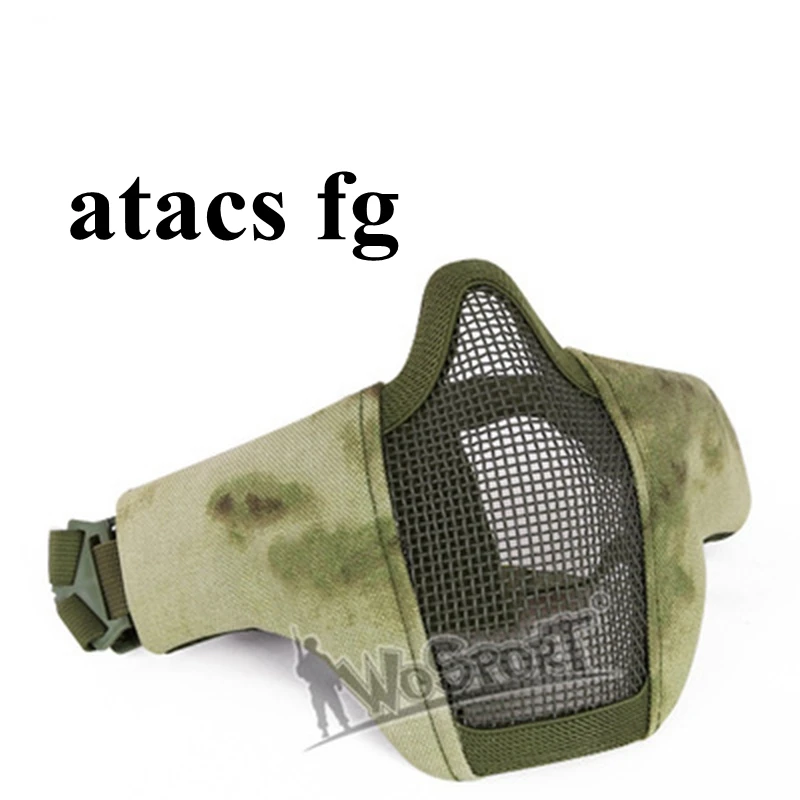 atacs fg 1000D нейлоновая и низкоуглеродистая Стальная Сетка Тактическая страйкбольная Маска Защитная Военная стрельба Пейнтбол Маска для охоты стальные сетчатые маски - Цвет: atacs fg