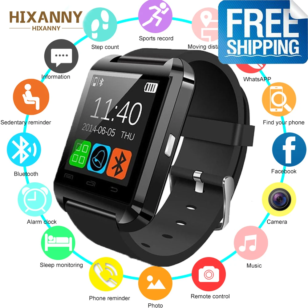 Новые Bluetooth Смарт часы U8 для iPhone IOS Android женские телефона ношения мужские PK GT08