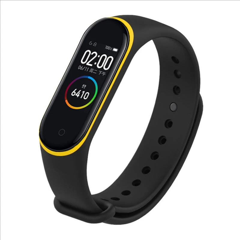 Ремешок силиконовый для Xiaomi Mi Band 4 3 сменный Браслет наручных часов двухцветный