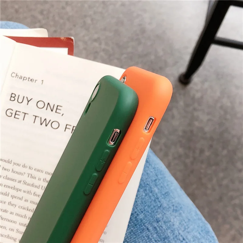 JIBAN Solid color black green wine red Phone Case for iphone 6 6splus 7plus 8 8plus Soft TPU Cover X XS MAX XR Cases |