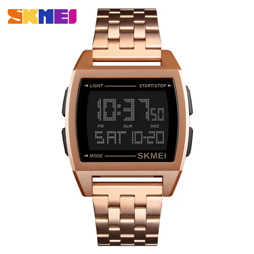rose gold SKMEI Военная Униформа обратного отсчета для мужчин спортивные часы Элитный бренд цифровые электронные Chrono водонепрони - Цвет: rose gold