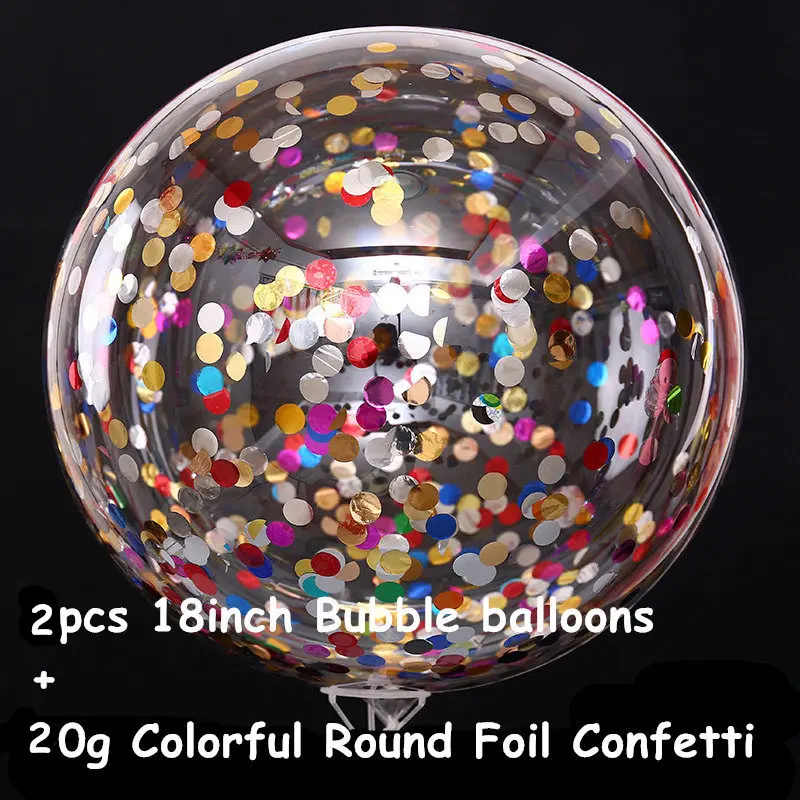 2pcs Bubble Confetti 36 дюймов в коем случае черный, белый цвет латексные воздушные шары с гелием детских празднований дня рождения Свадебная вечеринка гирлянда из звездочек сексуальная верхняя одежда с кисточками Детские конфетти шары - Цвет: 2pcs Bubble Confetti