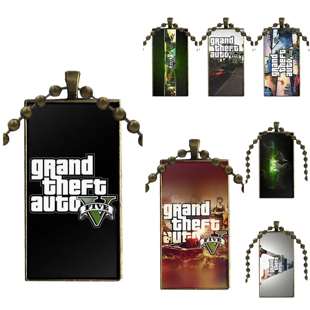 Grand Theft Auto Gta Логотип для унисекс Подарочная бижутерия со стеклянными кабошонами