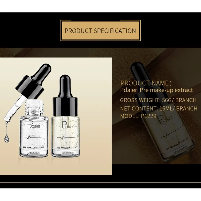 24 K золото для осветления Лица Макияж Грунтовка Косметика Водонепроницаемый быстрое впитывание увлажняющий эссенция основа под макияж