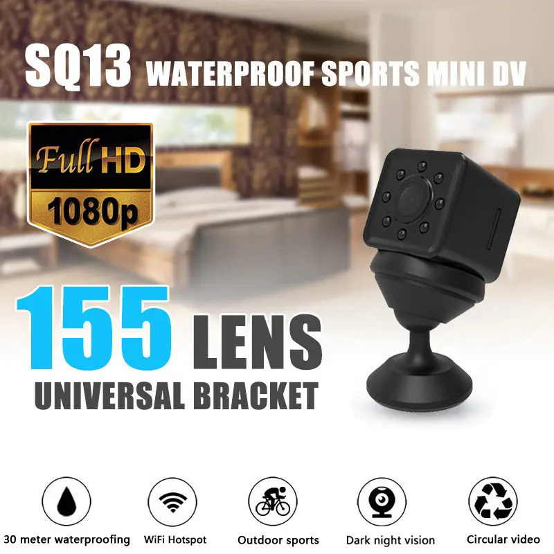 

8 ГБ карта + SQ13 Full HD 1080P WiFi мини Автомобильная камера DVR DV видео рекордер ночное видение
