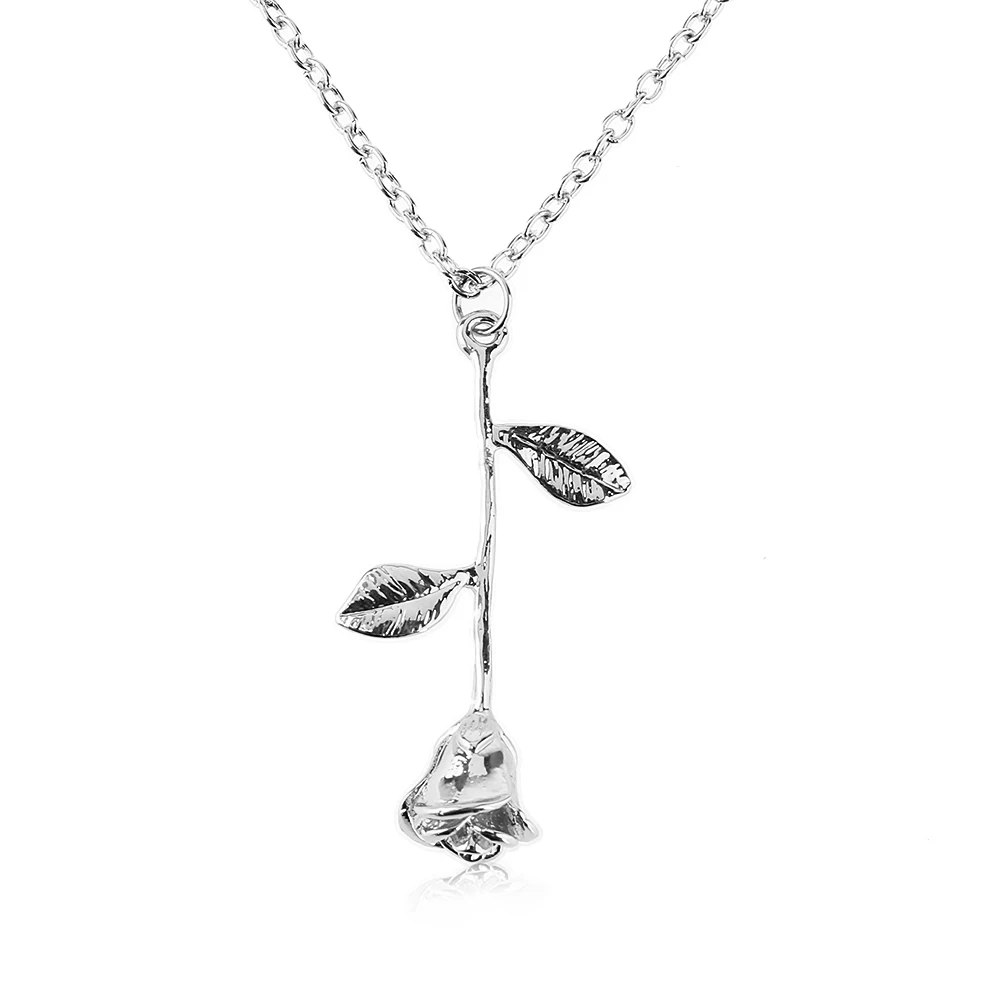 Bijoux Красная роза цветок массивное ожерелье женское колье розовое золото цвет цветок ожерелье с подвеской в стиле бохо очаровательные ювелирные изделия Хорошие подарки - Окраска металла: 4