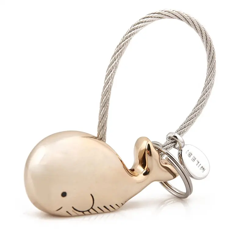 

Milesi 3D Whale lover keychain charms metal couples key holder chaveiro carro innovative Items Trinket Bag Pendant k0155