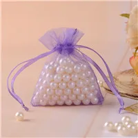 9x12 cm Смешанные цвета подарок с ювелирными изделиями и органзой сумки мешочек из прозрачной органзы рекламные подарки индивидуальный Логотип Сумки 100 шт./лот - Цвет: Light Purple