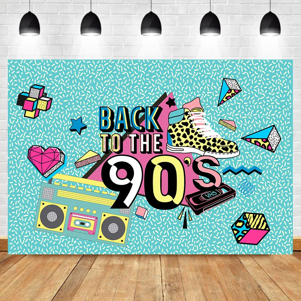 

90’s Backdrop Graffiti Retro Radio Photography Backdrops Fashion Shoes Hip Hop 90th Themed Party Banner Photography Background