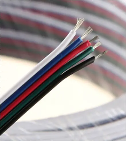 Кабель из луженой меди 22AWG 5-контактный RGB-кабель изолированный провод ПВХ 22 awg