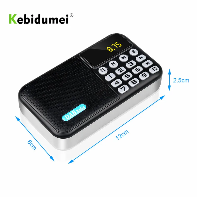 Цифровой DAB + fm радиоприемник Kebidumei мини портативный bluetooth динамик стерео
