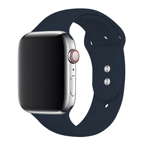 19-Midnight blue Силиконовый ремешок для спортивных часов для apple watch, ремешок 42 мм, 38 мм, версия apple watch 5/4/3/2/1 браслет для iwatch 44 мм 40 мм резиновый ремешок для часов ремень - Цвет ремешка: 19-Midnight blue