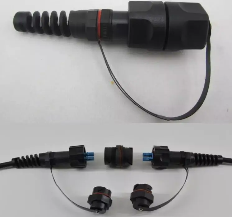 Открытый IP67 ODVA-LC-ODVA-LC дуплексный 1 м FTTA волоконный патч-корд, SM, G657A1, 7,0 мм, 2 ядра, LSZH Куртка+ ODVA LC DX волоконный адаптер