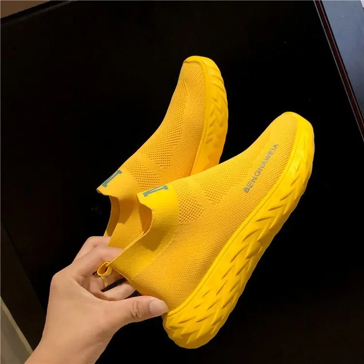 Women Chunky Sneakers Platform yellow white Thick Sole Ladies Female Vulcanize Shoes Women Casual fashion Platform Sneakers