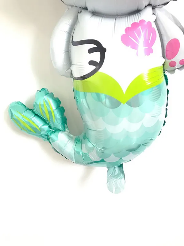 Новый 80*45 см кошка рыбы Русалка фольгированные шары День рождения Baby shower