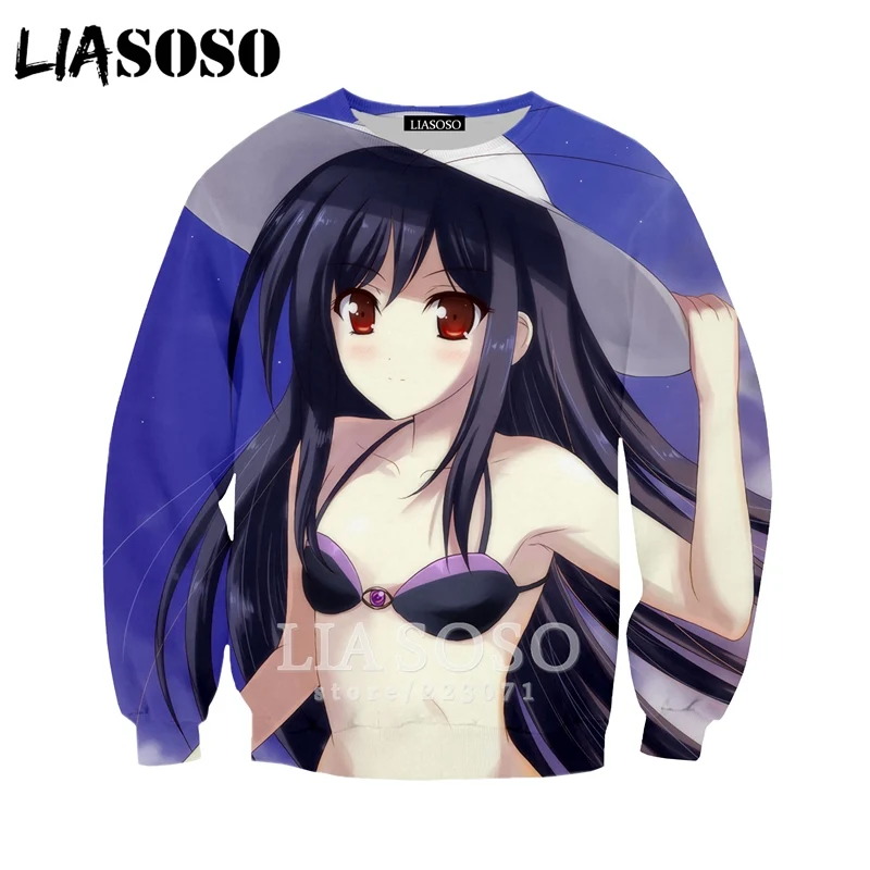 LIASOSO 2019 New Men Women Fashion Hoodies 3D Print Anime Accel World Sweatshirt Casual Unisex Long Sleeve Top Pullover A180-05 | Мужская