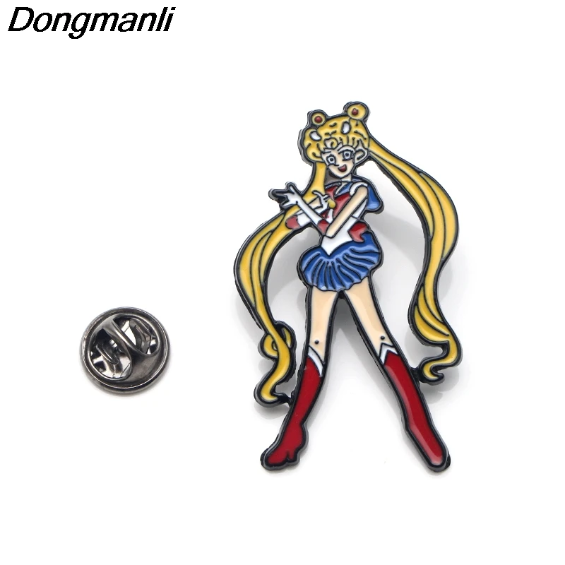 P3224 Dongmanli Moon Girl металлические эмалевые булавки и броши для женщин мужчин булавка