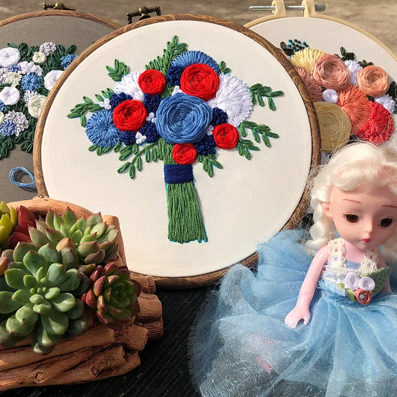 Набор для вышивки 3D вышивка начинающих ручная креативная самодельные цветы