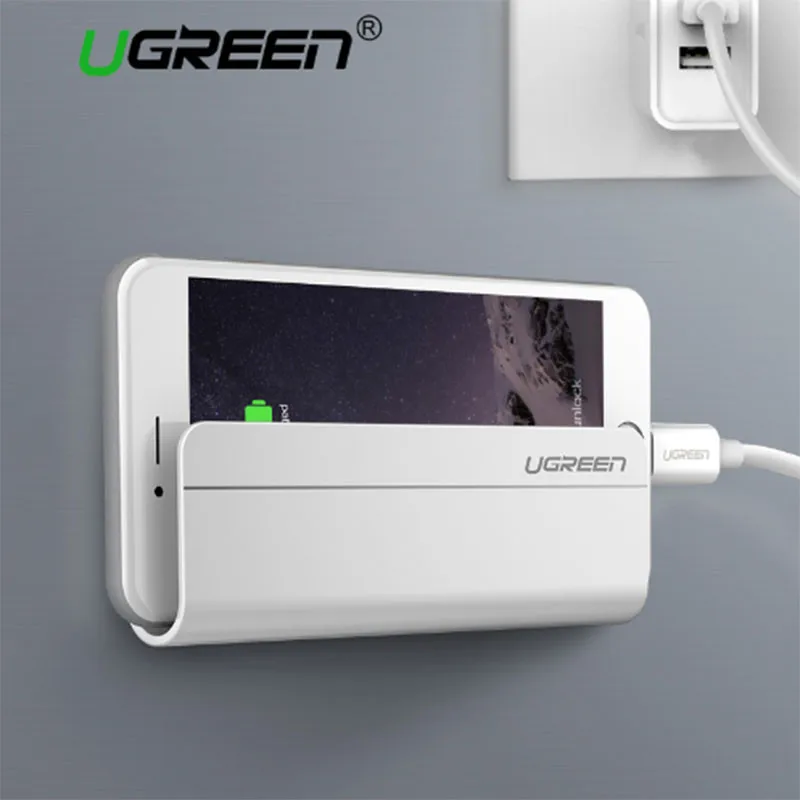 

Универсальный держатель для телефона Ugreen для iPhone X, 8, 7, 6 Plus, настенная Подставка для зарядки мобильного телефона, кронштейн для Xiaomi Mi6, Mi5, Note 3,...