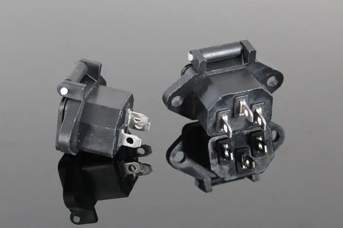 3 шт. Ac 250V 10A 3P Iec320 C14 гнездо входа питания черная W крышка