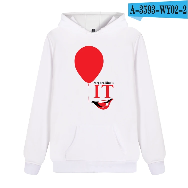 white LUCKYFRIDAYF Стивен Кинг это фильм Харадзюку хлопковые толстовки мужские wo Мужская Осенняя уличная Кепка готическая одежда - Цвет: white