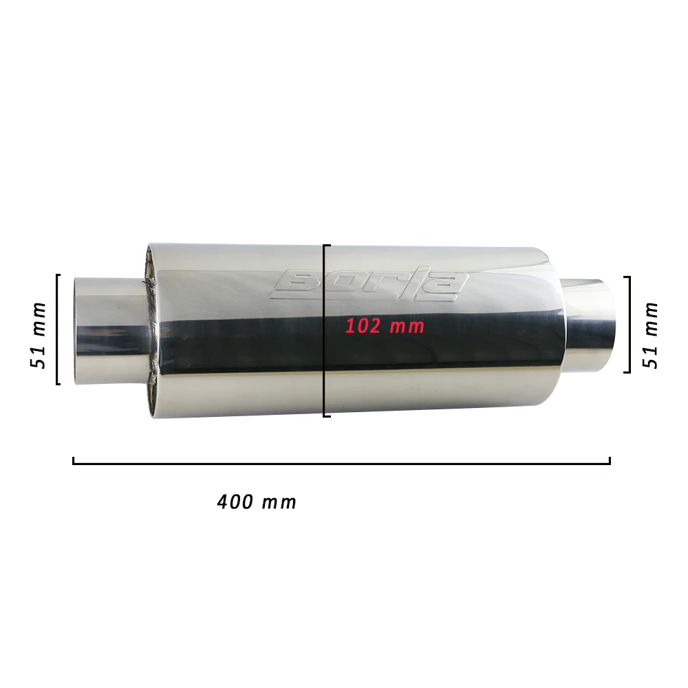 ZZ401-BL Нержавеющая сталь 201 2 ''3'' глушитель хром серебро прямой стальной шерстяной автомобильный резонатор Borla 1,5 мм толщиной - Цвет: ZZ401-BL
