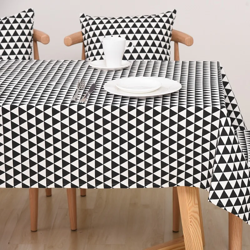 Модная льняная скатерть в клетку стиле кантри многофункциональная
