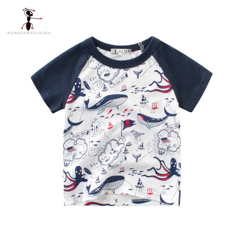 Футболка для мальчиков Kung Fu Ant летняя повседневная хлопковая футболка с коротким