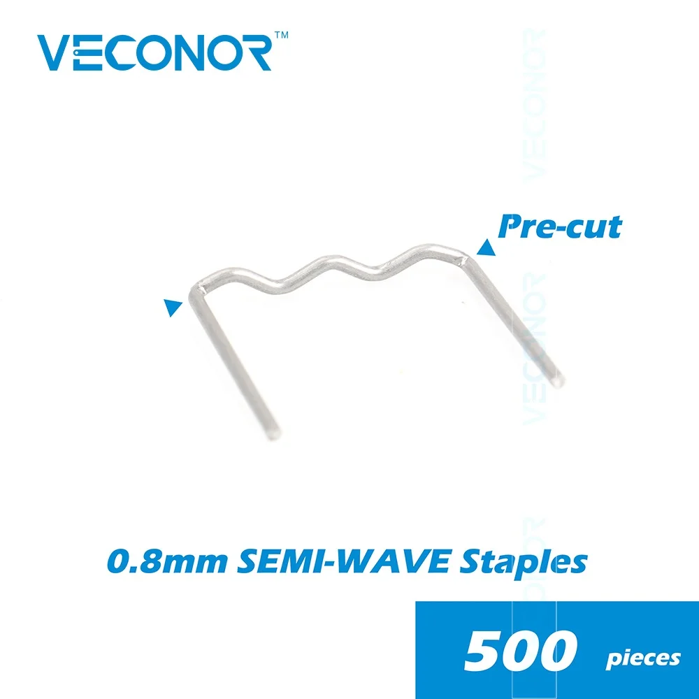 

500PCS 0.8mm Semi-wave Staples For Hot Stapler Plastic Welder Bumper Repair Machine