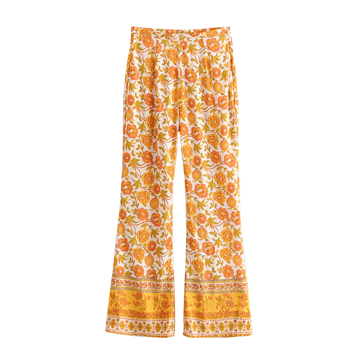 Jastie женские брюки Boho chic с цветочным принтом, брюки-клеш, тонкие длинные брюки с высокой талией, Летние повседневные пляжные брюки