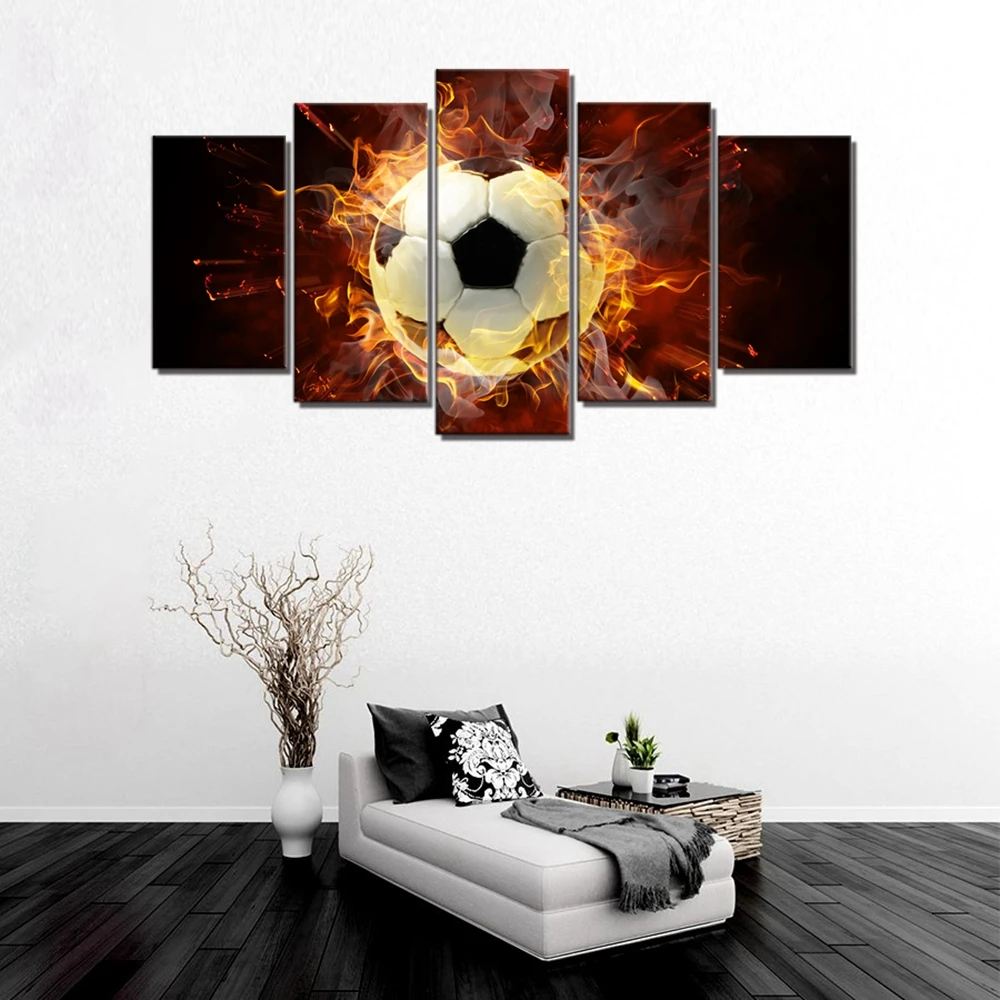 Fire Soccer Футбол Настенная картина Абстрактная Картина на холсте художественные