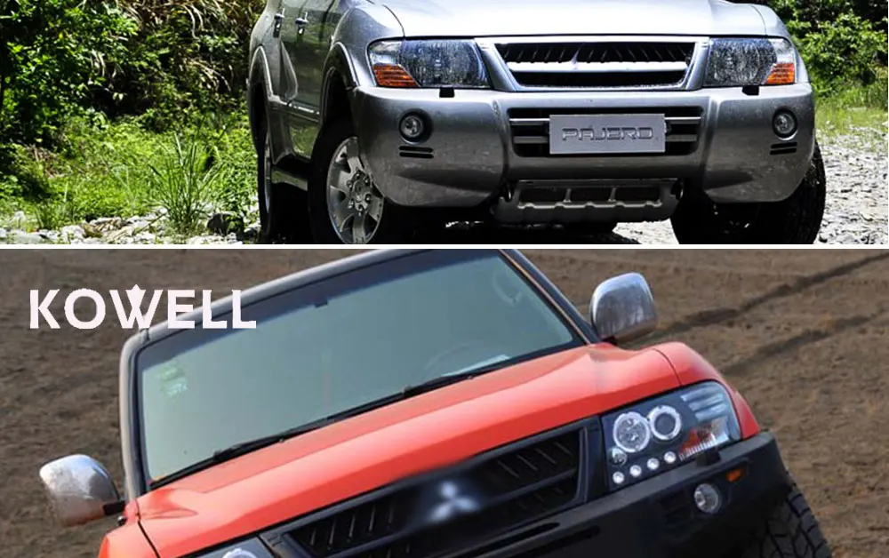 KOWELL автомобильный Стайлинг для Mitsubishi Pajero V73 головной светильник s для V73 светодиодный головной фонарь Angel eye светодиодный DRL передний светильник Bi-X