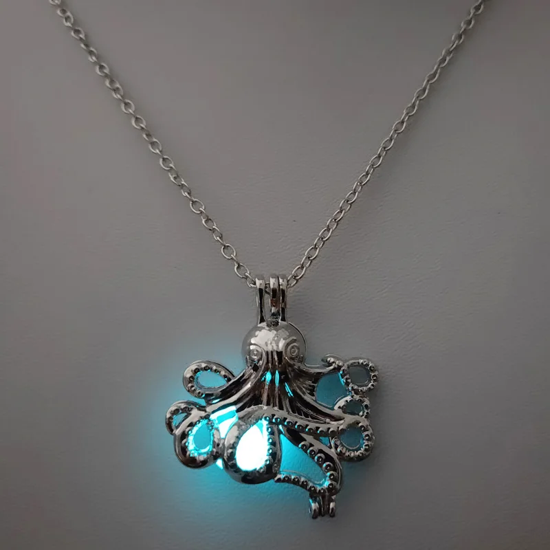 night glow ball Octopus Pearl Cage necklace pendant accessories essential oils diffuser locket for Oyster Women | Украшения и