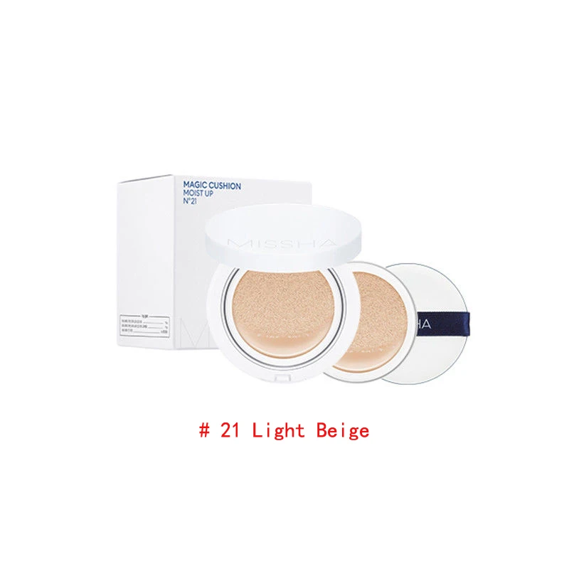 21 Light Beige MISSHA Magic Cushion увлажняющий 15 г+ запасной блок 15 г воздушная Подушка BB CC Крем-корректор увлажняющий тональный крем отбеливающий солнцезащитный крем - Цвет: 21 Light Beige