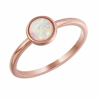 romad round opal ring charm moonstone rose gold color engagement ring for women wedding fashion finger ring