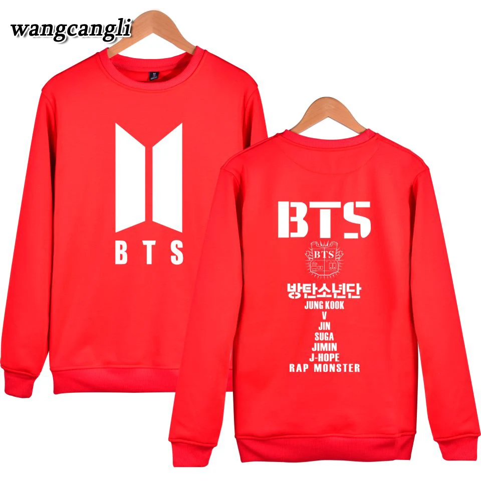 K поп монолитным Толстовки и толстовка для пары Популярные Bangtan хип хоп Для женщин