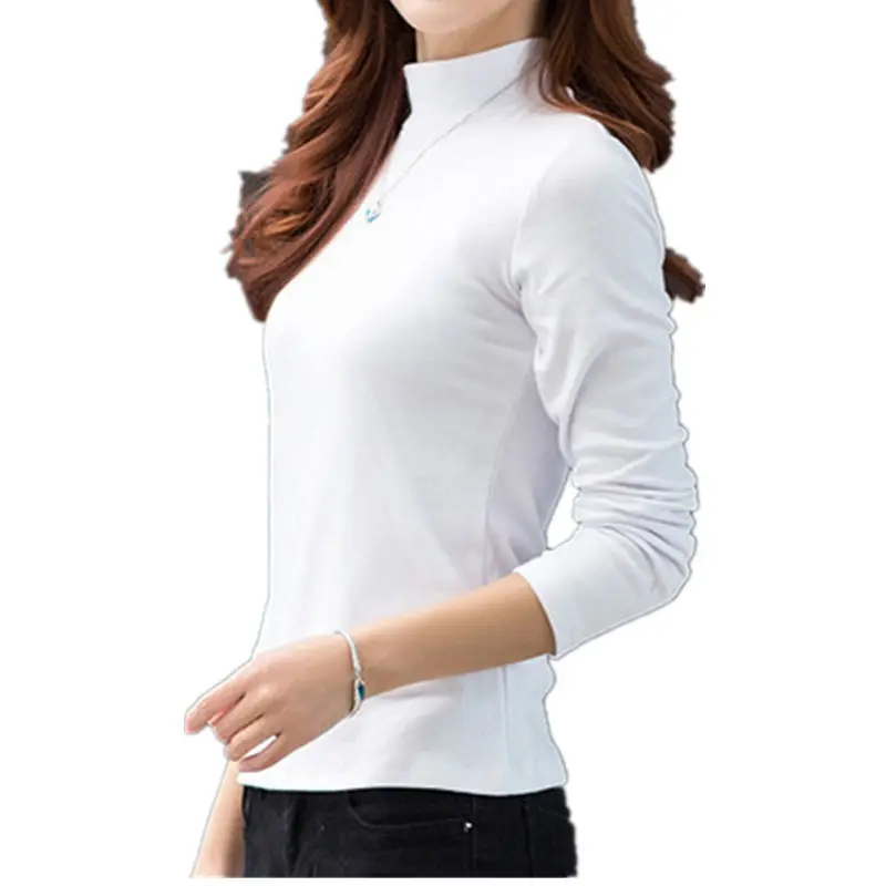Женская футболка с длинным рукавом и высоким воротом LD204 | одежда